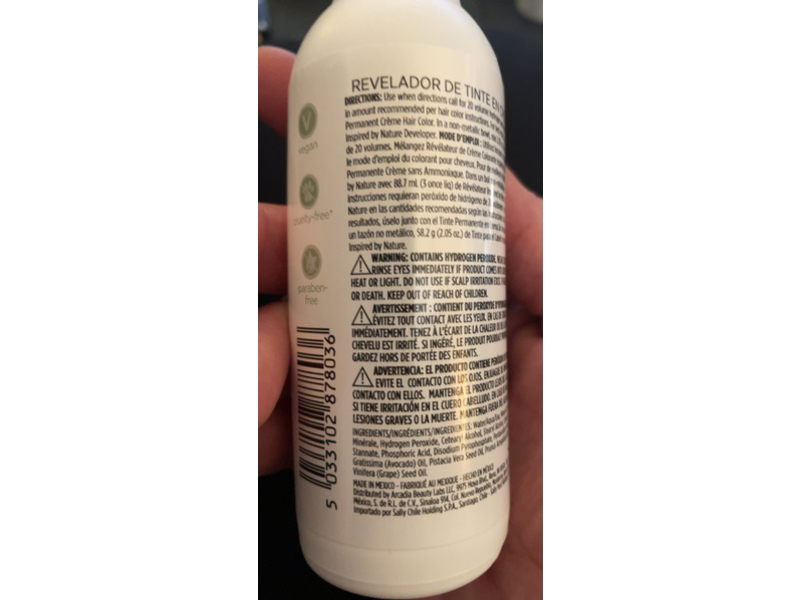 Ion Inspired By Nature Color Creme Developer, 20 Volume, 3 fl oz/88.7 mL