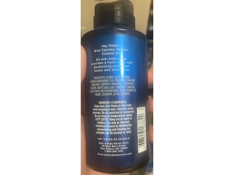 Bath And Body Works Body Spray, Ocean, 3.7 oz/104 g