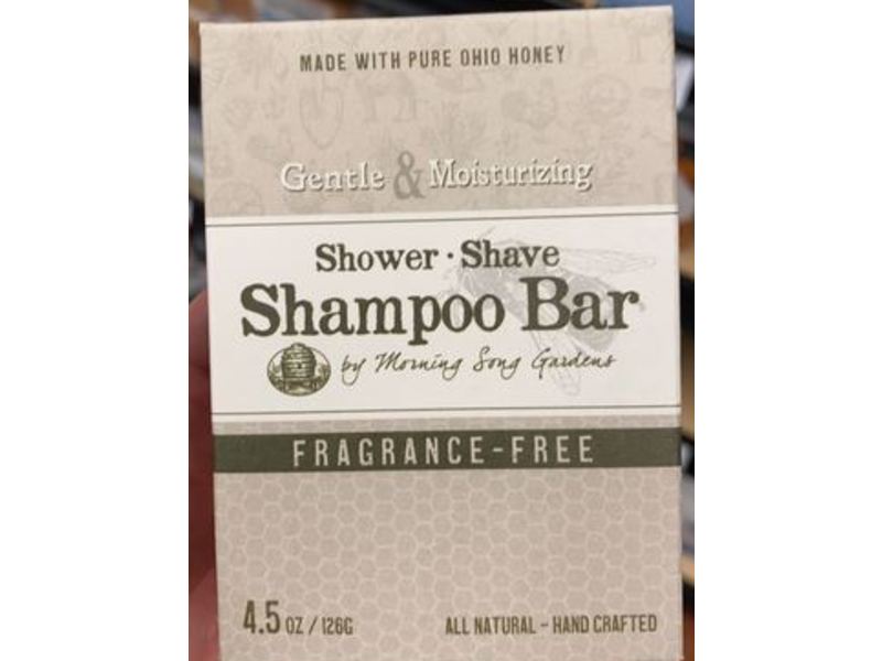 Morning Song Gardens Shampoo Bar, Fragrance Free, 4.5 oz/126 g