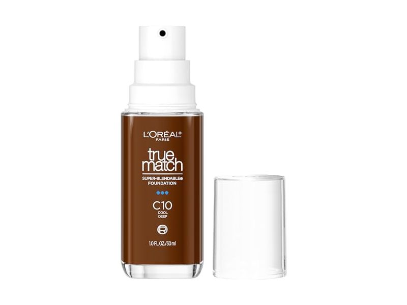 L'Oreal Paris True Match Super Blendable Foundation, C10 Deep, 1 fl oz/30 mL