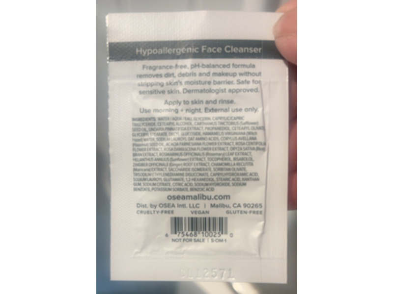 Osea Ocean Cleansing Milk, 0.06 fl oz/2 mL