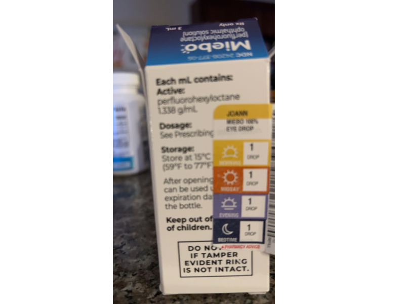 Miebo Perfluorohexyloctane Opthalmic Solution, 3 mL, Bausch & Lomb, (RX)