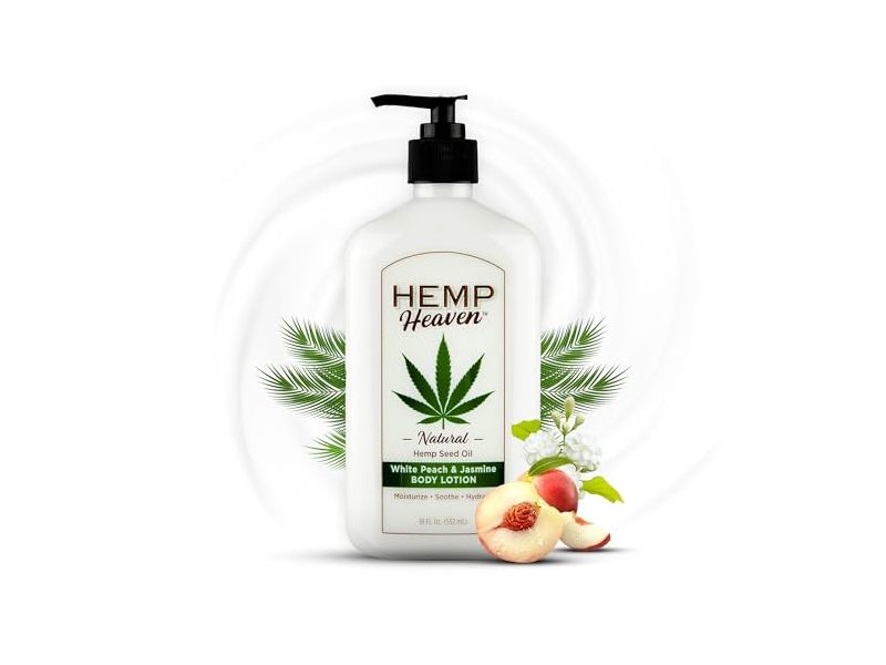 Hemp Heaven Natural Hemp Body Lotion, Peach & Jasmine, 18 fl oz/532 mL