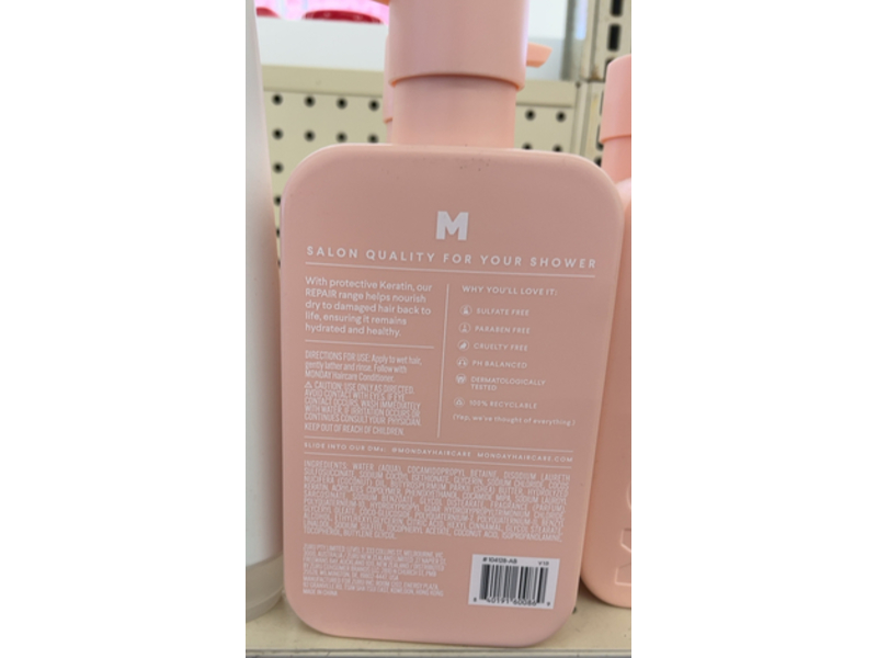 Monday Haircare Repair + Keratin Shampoo, 12 fl oz,350 mL