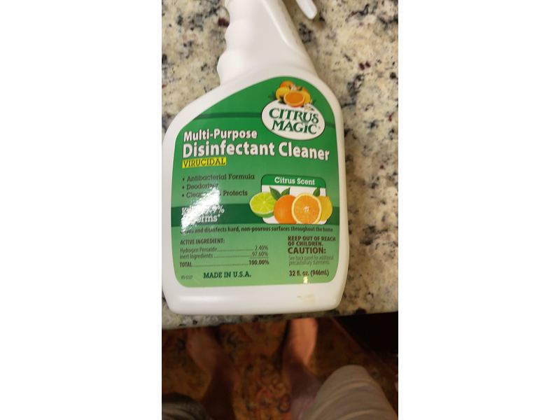 Citrus Magic Multi-Purpose Disinfectant Cleaner, Citrus Scent, 32 fl oz/946 mL