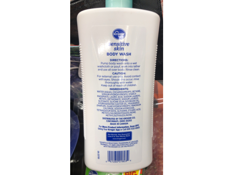 Kroger Sensitive Skin Body Wash, 33.8 fl oz/1 L