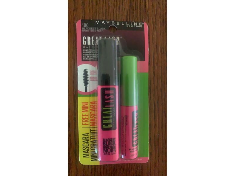 Maybelline Great Lash Mascara, 100 Blackest Black, 0.43 fl oz
