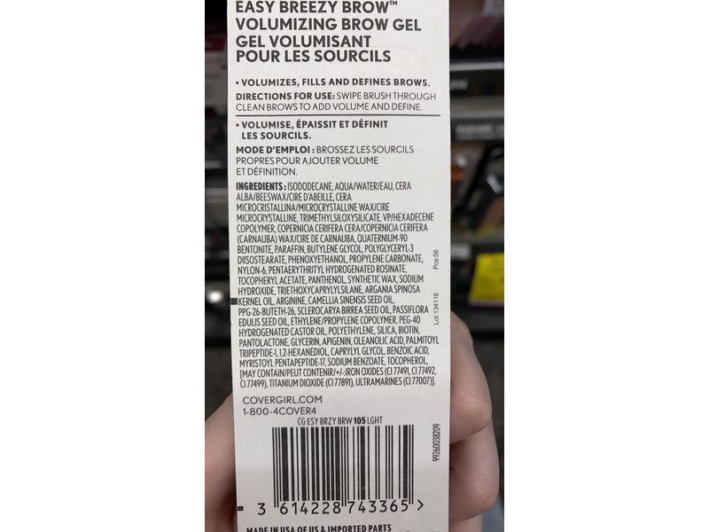 CoverGirl Easy Breezy Volumizing Brow Gel, Light