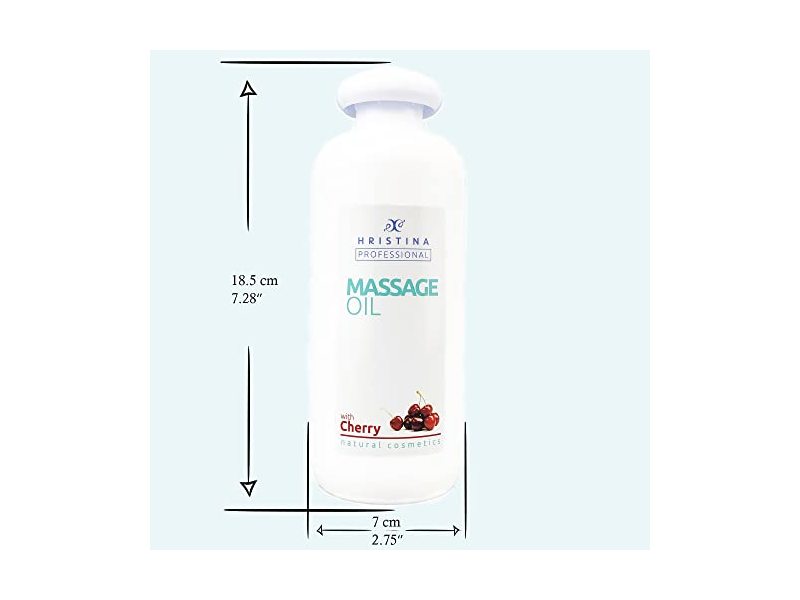 Hristina Massage Oil with Cherry, 16.90 oz/500 mL