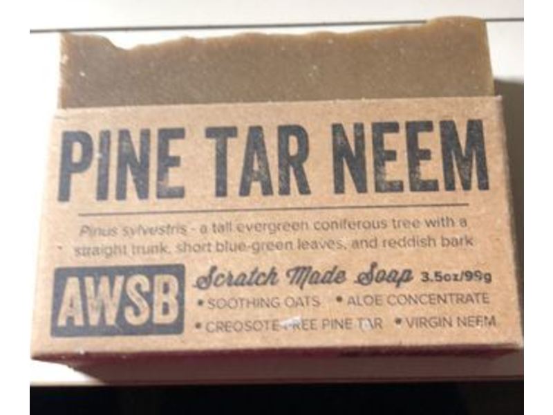 A Wild Soap Bar Soap, Pine Tar Neem, 3.5 oz/99 g