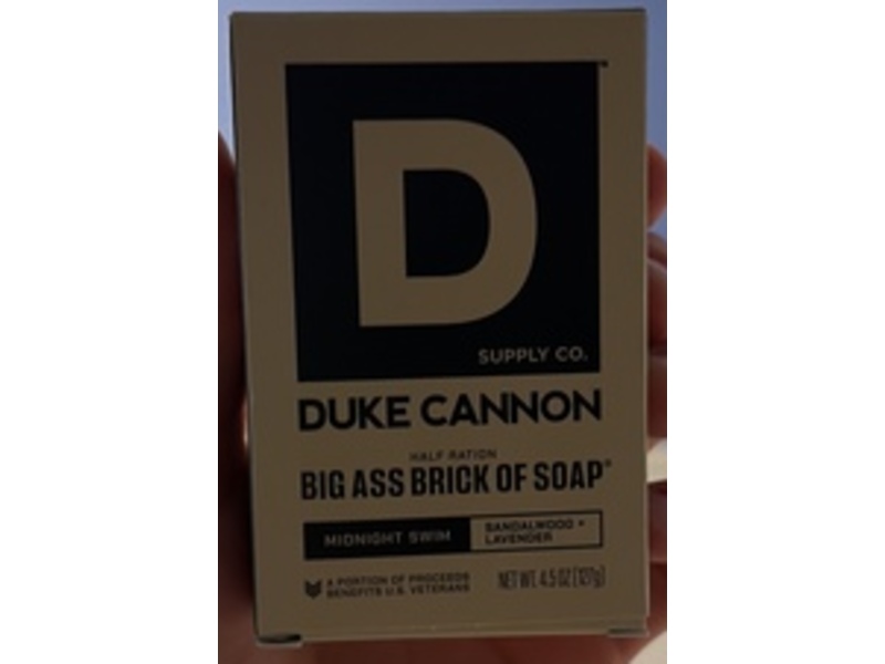Duke Cannon Supply Co. Midnight Swim Big Ass Brick Of Soap, Sandalwood + Lavender, 4.5 oz/127 g