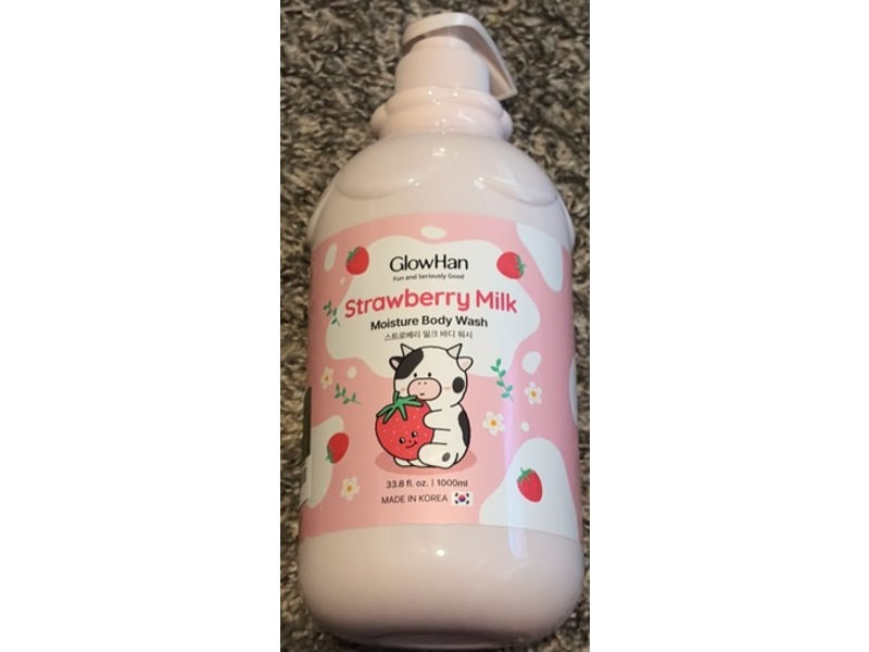 Glowhan Moisture Body Wash, Strawberry Milk, 33.8 fl oz/1000 mL