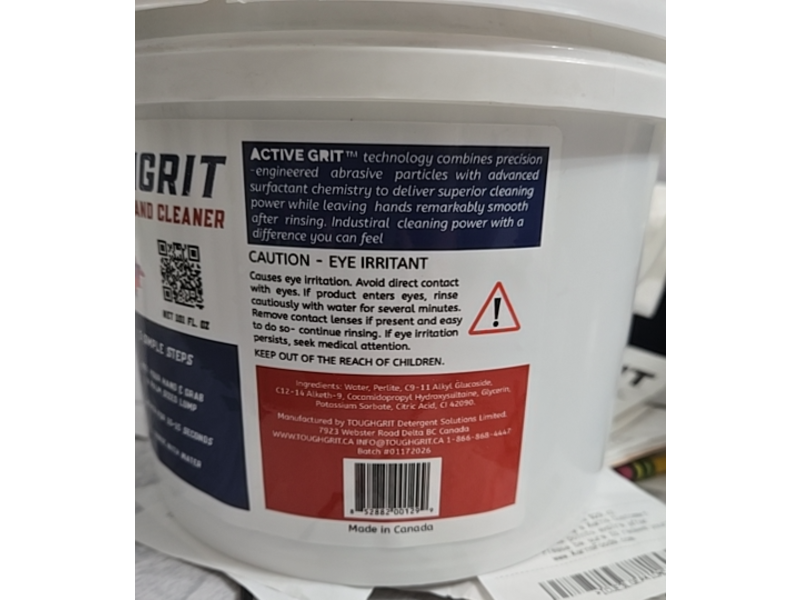Toughgrit Heavy Duty Hand Cleaner, Perlite, 101 fl oz/3 L
