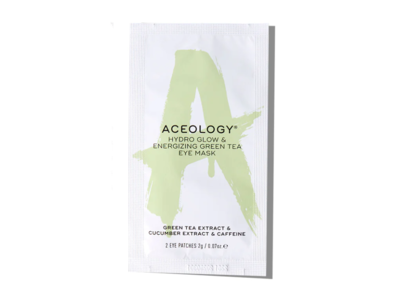 Aceology Hydro Glow & Energizing Green Tea Eye Mask, Green Tea & Cucumber Extract + Caffeine, 0.07 oz/2 g, 2 Pairs