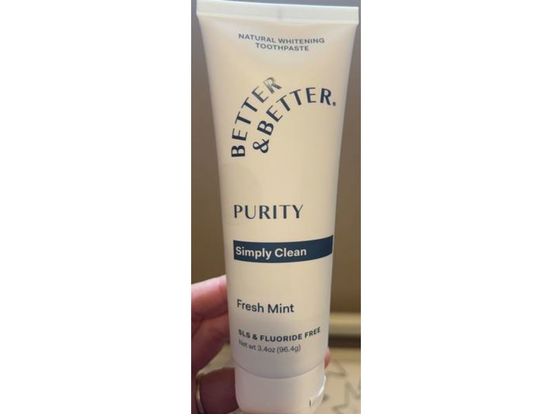 Better & Better Purity Simply Clean Toothpaste, Fresh Mint, 3.4 oz/96.4 g