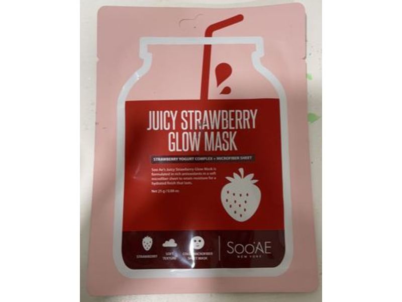 Soo'Ae Juicy Strawberry Glow Mask, 0.88 oz/25 g
