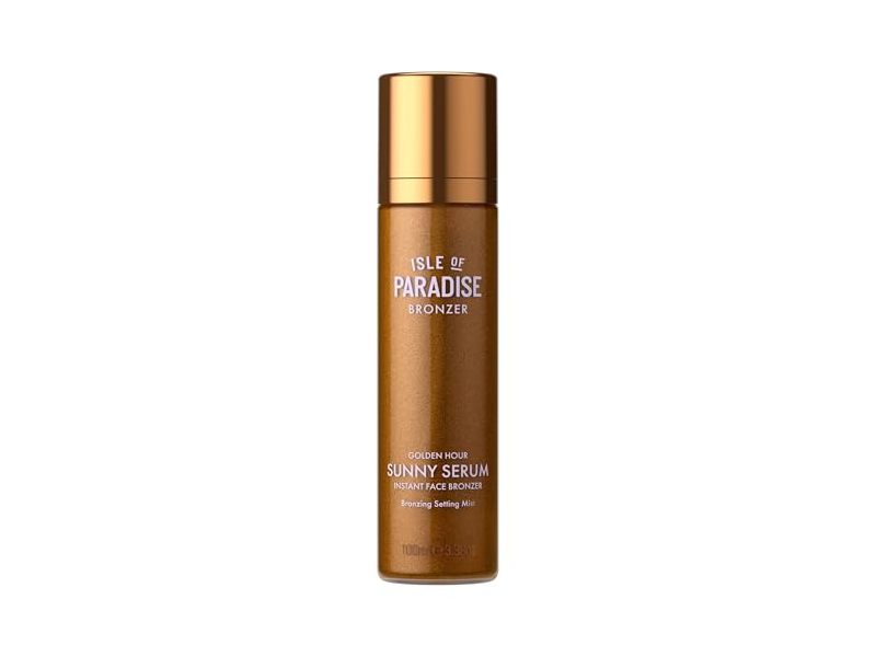Isle of Paradise Bronzer Sunny Serum Instant Face Bronzer, Golden Hour, 3.38 oz/100 mL