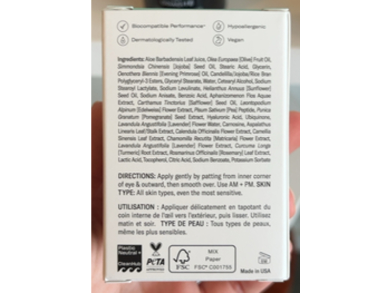 Odacite Edelweiss Extreme Intense Repair Eye Cream, Peptides + Carnosine, 0.51 fl oz/15 mL