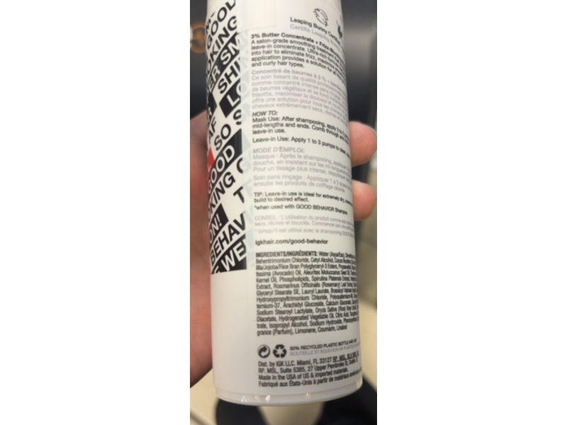 Igk Good Behavior Intense Daily Smoothing Mask, 5.0 fl oz/148 mL