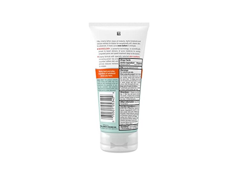 Neutrogena Oil-Free Acne Stress Control Power-Cream Face Wash with 2% Salicylic Acid 6 fl. oz