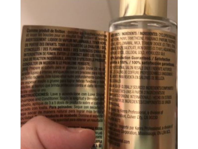 Kenra Platinum Luxe Shine Oil, Gold, 1.5 fl oz/47 mL