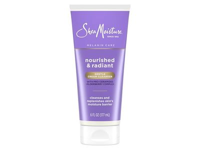 SheaMoisture Nourished & Radiant Gentle Cream Cleanser, Pro-Ceramides + Elderberry Complex, 6 fl oz/177 mL