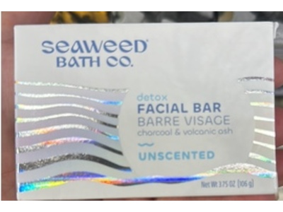 Seaweed Bath Co. Detox Facial Bar, Unscented, 3.75 oz/106 g