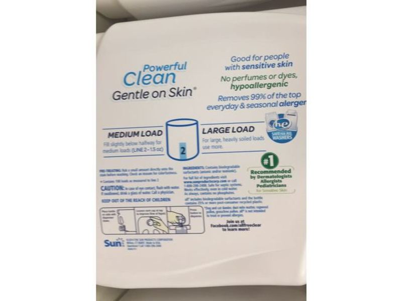 All With Stainlifters Detergent, Free & Clear, 108 Loads, 162 fl oz/4.79 L