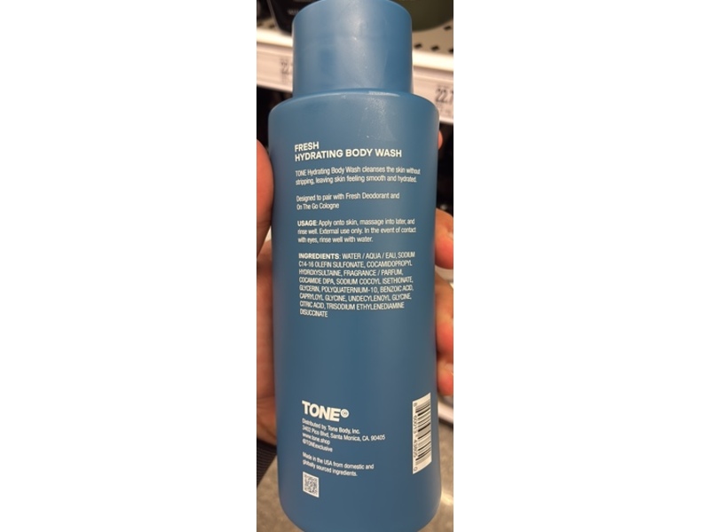 Tone Hydrating Body Wash, Mineral Spring, 16.9 fl oz/500 mL
