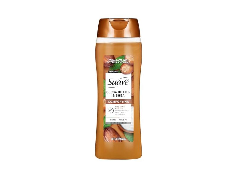 Suave Comforting Body Wash, Cocoa Butter & Shea, 18 fl oz/532 mL