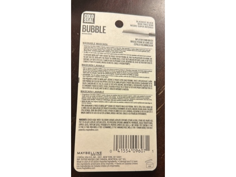 Maybelline Colossal Bubble Mascara, 802 Blackest Black, 0.33 fl oz