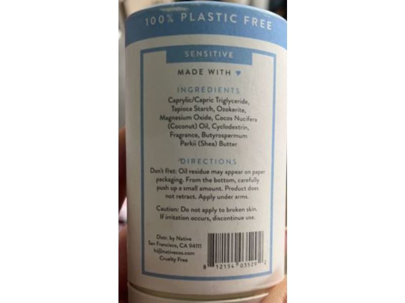 Native Deodorant, Cotton & Lily, 2.65 oz/75 g