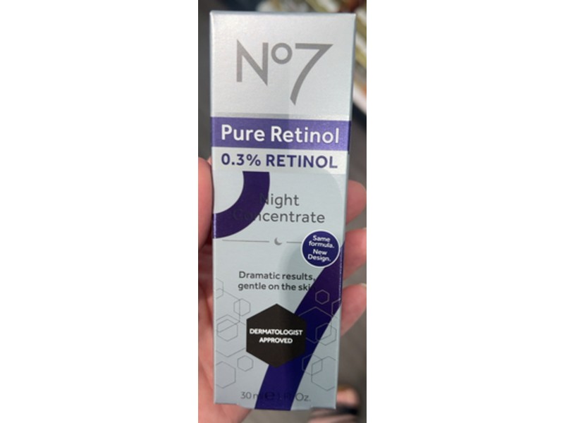 No 7 Pure Retinol Night Concentrate, 0.3% Retinol, 1 fl oz/30 mL