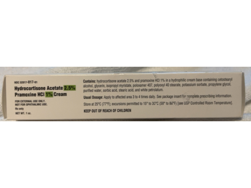Hydrocortisone Acetate 2.5 % Pramoxine Hcl Cream 1%, 1 oz, Saptalis (RX)