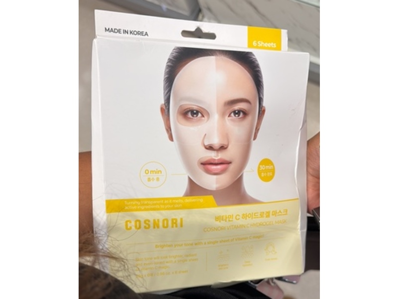 Cosnori Hydrogel Mask, Vitamin C, 0.98 fl oz/28 g, 6 Count, Pack Of 6