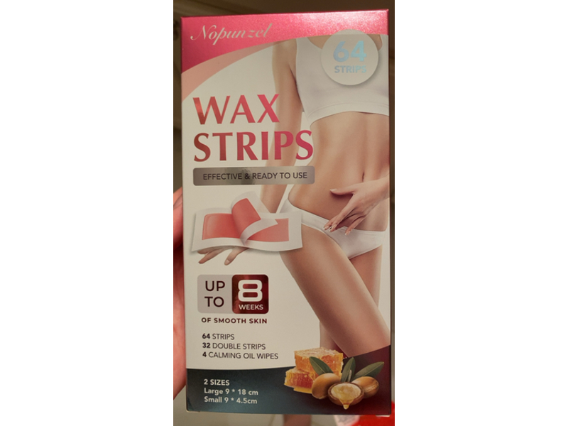 Nopunzel Effective & Ready To Use Wax Stripes, 64 count
