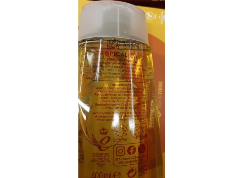 Astonish Tropical Oasis Shampoo, Pro-Vitamin B5, 400 mL