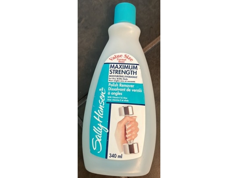 Sally Hansen Maximum Strength Polish Remover, Vitamin E & Aloe, 340 mL