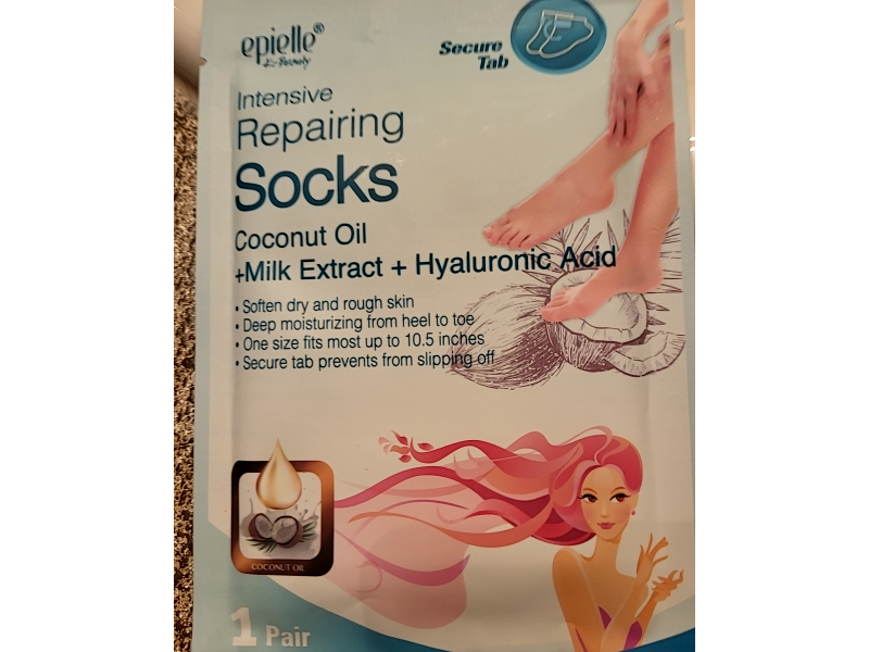 Epielle Intensive Repairing Socks, Coconut Oil, Milk Extract & Hyaluronic Acid, Pack Of 3