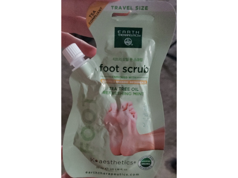 Earth Therapeutics Foot Scrub, Refreshing Mint, 1.18 fl oz/35 ml