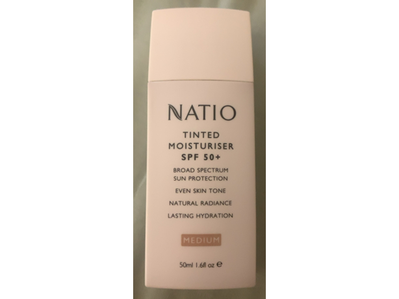Natio Tinted Moisturiser, SPF 50+, Medium, 1.6 fl oz/50 mL