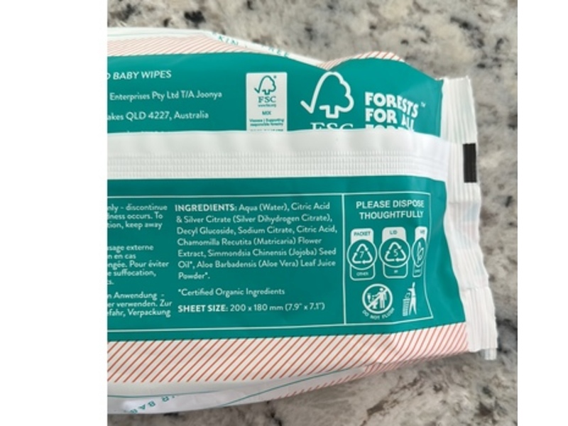 Joonya Baby Wipes, 80 Count, Pack Of 12