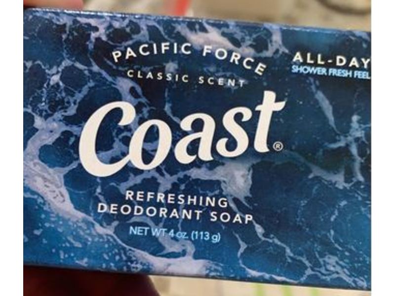 Coast Refreshing Deodorant Soap, Pacific Force Classic Scent, 4 oz / 113 g, 8 Bars, Pack Of 2
