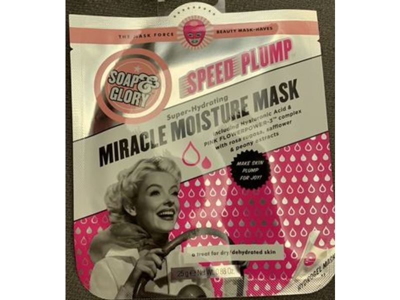 Soap & Glory Speed Plump Miracle Moisture Mask, 0.88 oz/25 g