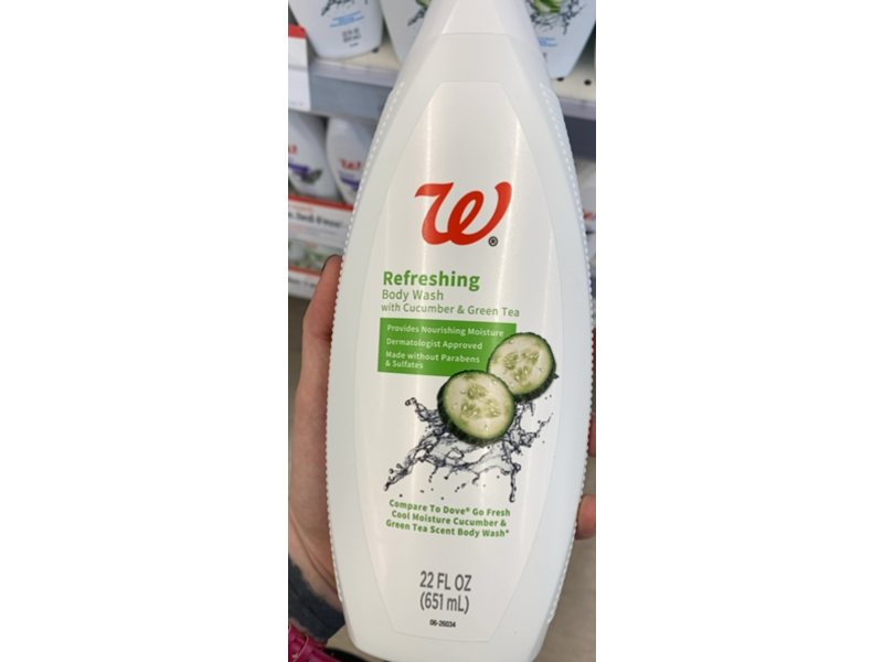 Walgreens Refreshing Body Wash, Cucumber & Green Tea, 22 fl oz / 651 mL