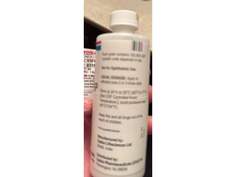 Nystatin Topical Powder USP, 60 g, Zydus (RX)