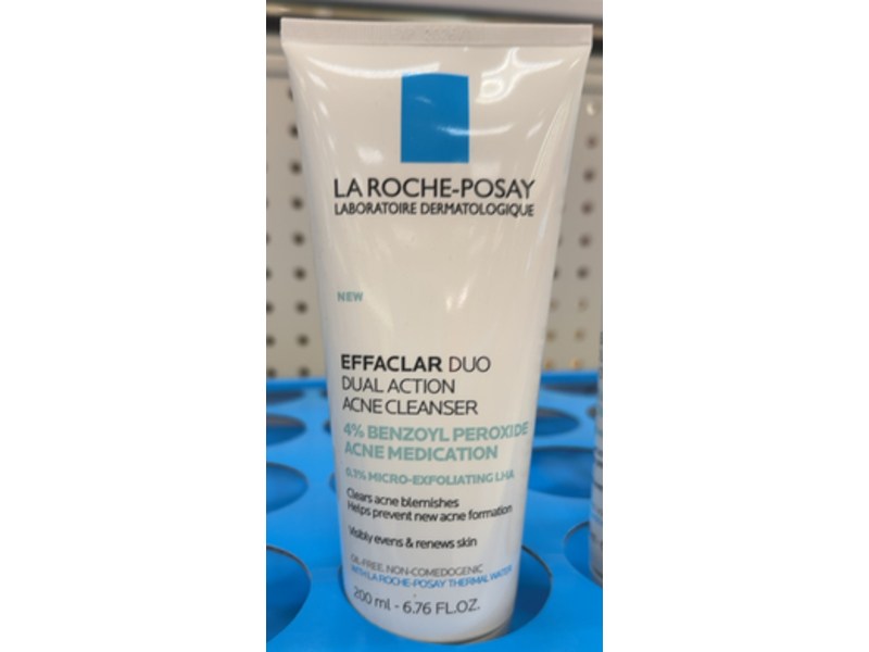 La Roche-Posay Effaclar Duo Acne Cleanser, Benzoyl Peroxide, 6.76 fl oz/200 mL
