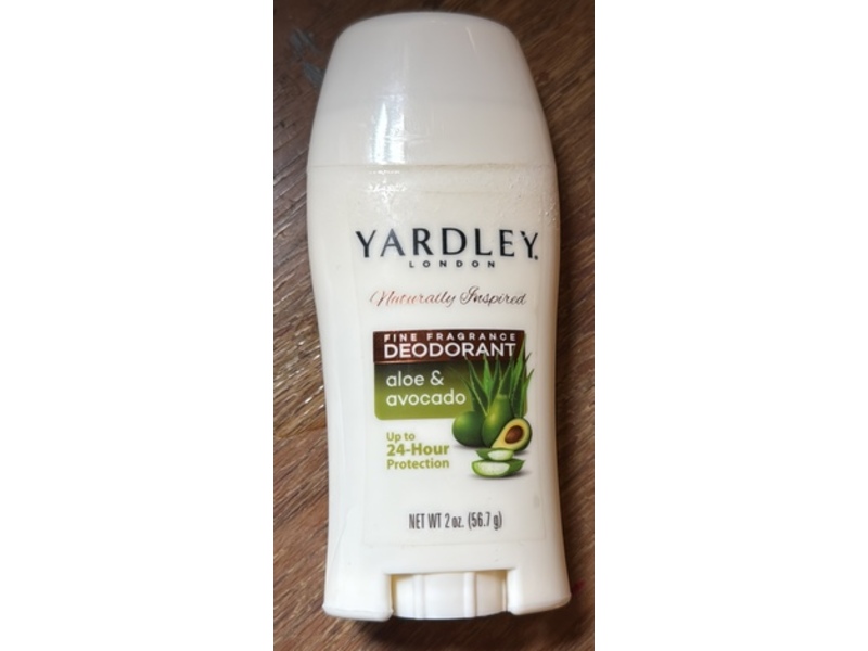 Yardley Fine Fragrance Deodorant Stick, Aloe & Avocado, 2oz/56.7 g