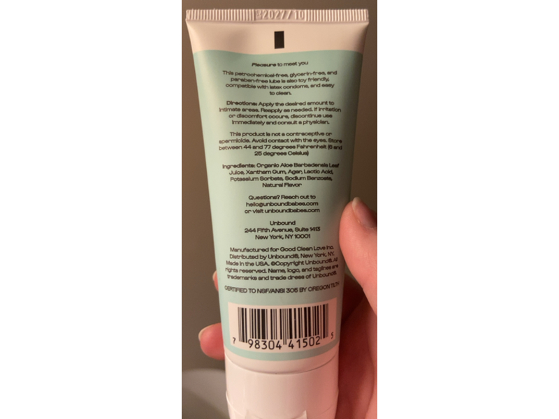 Unbound Babes Jelly Water - Based Personal Lubricant, 3 fl oz/80 mL