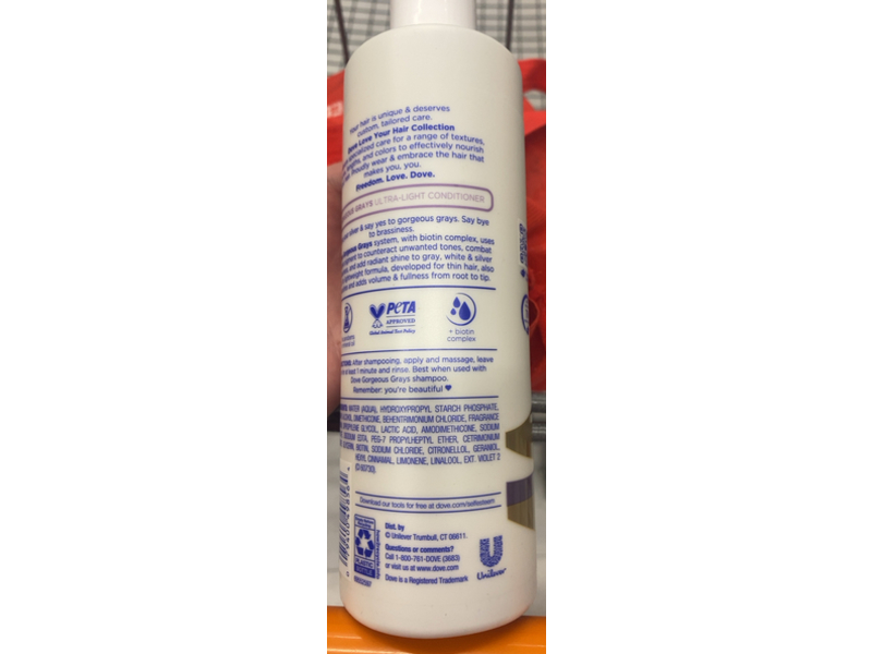 Dove Ultra Light Conditioner, Love Your Silver, Gorgeous Grays, 13.5 fl oz/400 mL